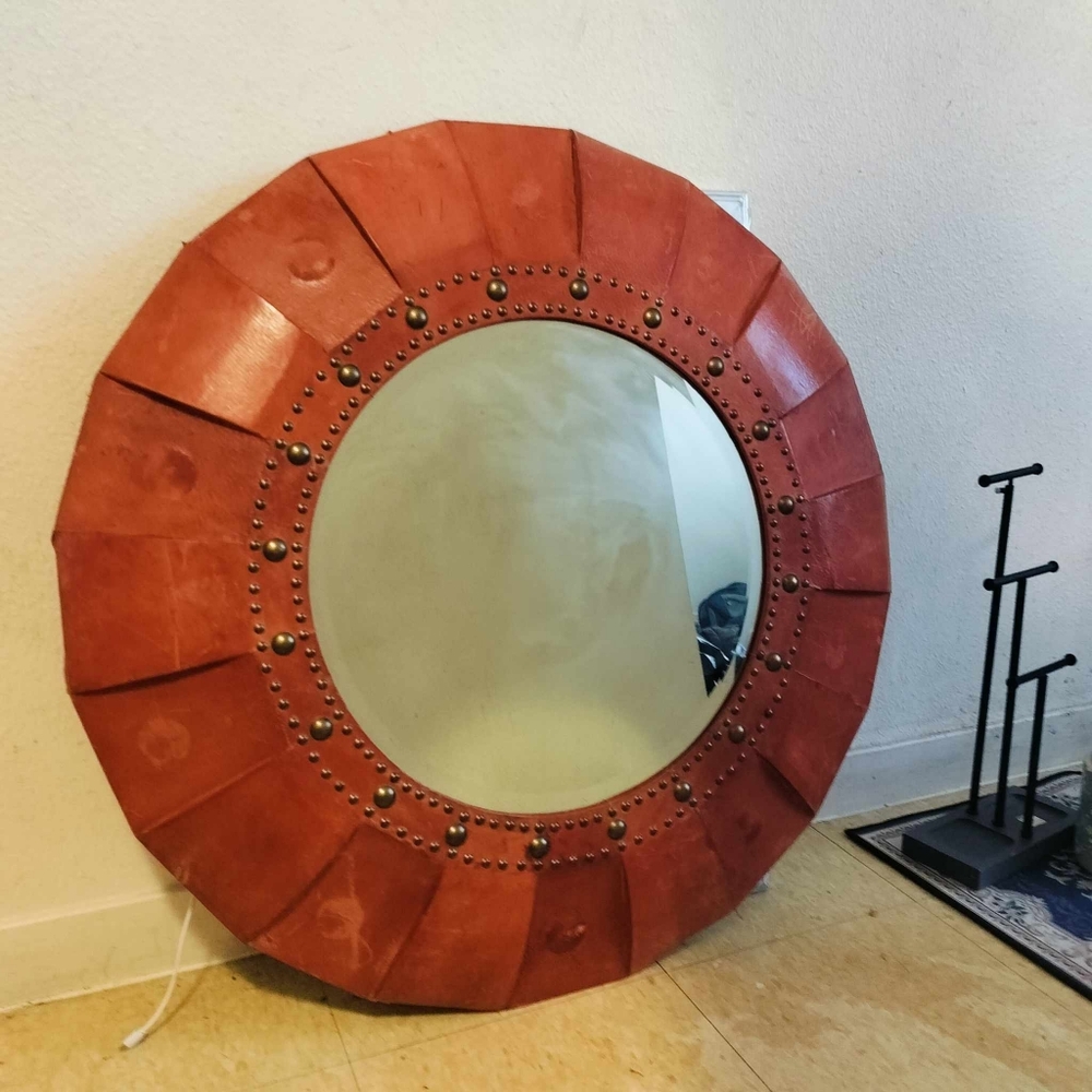 Leather mirror
